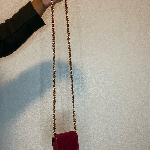 Rare Vintage Chanel Nano Velvet Flap Bag - Picture 4 of 12